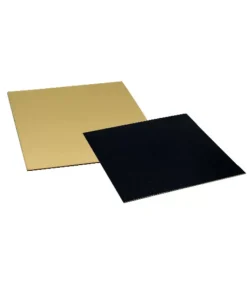 Cerf Dellier Cartons Carres Or/Noir 20 X 20 Cm Patisdecor (X5)  Clearance