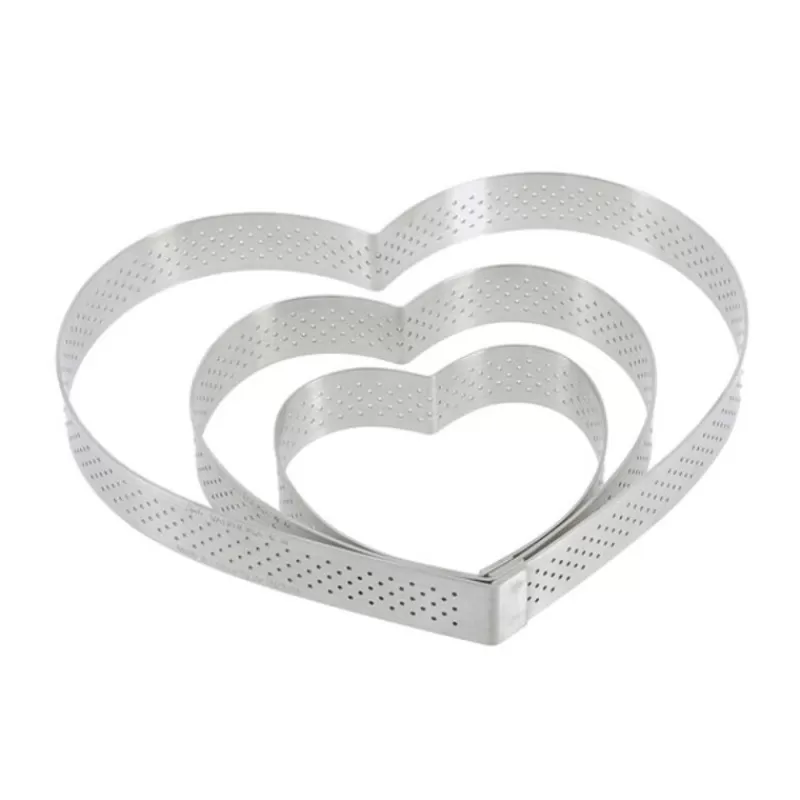 Cerf Dellier Cercle A Tarte Coeur Perfore Inox H 2 Cm De Buyer – Image 2