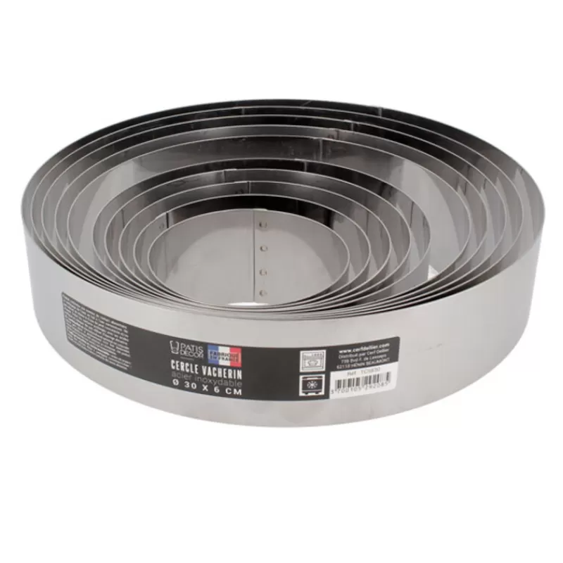 Cerf Dellier Cercle A Vacherin Inox H 6 Cm 22 Cm Patisdecor – Image 3