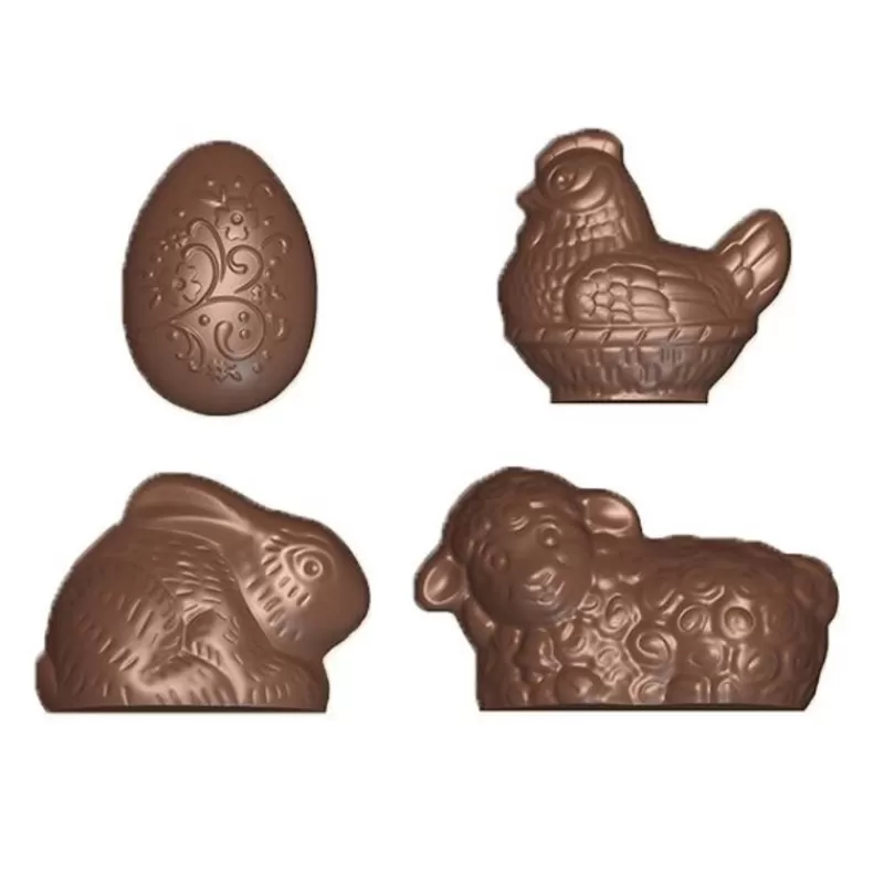 Cerf Dellier Moule Friture En Chocolat 4 Sujets De Pâques – Image 2